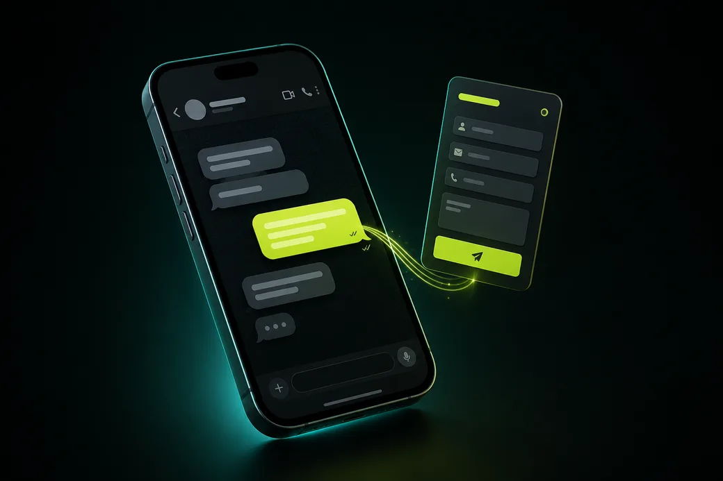 The Sharpify App CRM handling an inquiry on a phone